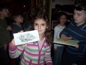 2007-2008 kl.I Tęczowa i Kolorowa. Warsztaty w domu Gazety olsztynskiej.Temat: Pocztowka z Olsztyna