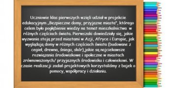(Polski) Projekt klas I “Bezpieczne domy, przyjazne miasta”