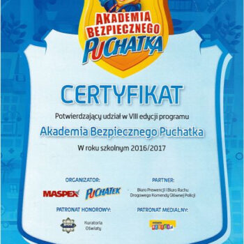 certyfikat akademia bezpiecznego puchatka