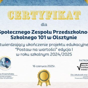certyfikat dla placowki