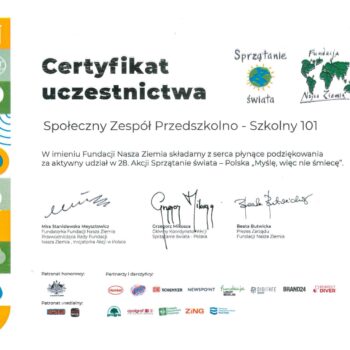 certyfikat sprzatanie swiata