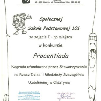 dyplom procentiada