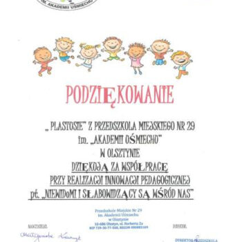 podziekowanie akademia usmiechu