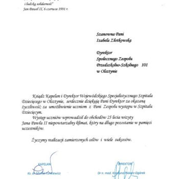 podziekowanie kapelan