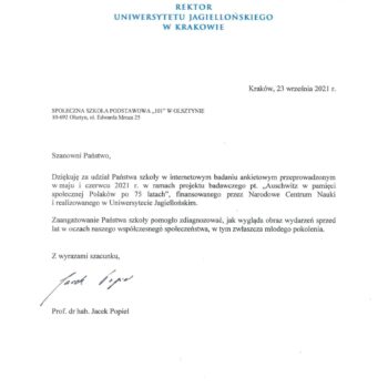 podziekowanie rektor uj page