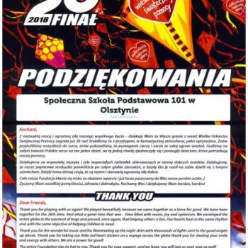 wosp podziekowania