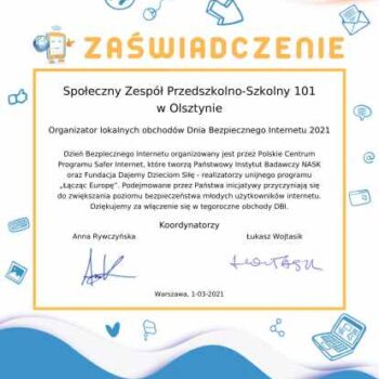 zaswiadczenie dbi szkola